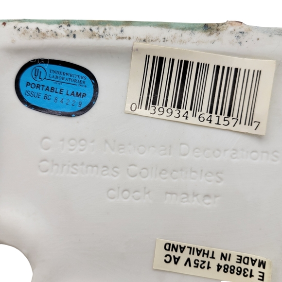 Vtg Americana Porcelain Lighted Christmas Village Clock Maker Shop Colle… - Picture 12 of 15